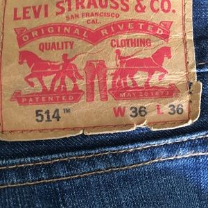 Levi’s 514 jeans, 36w/36L